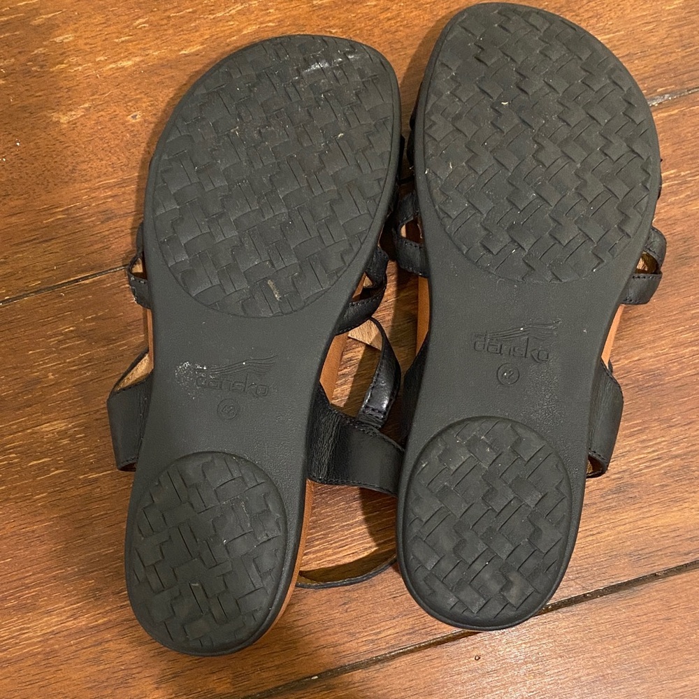 Dansko Black Multi-Strap Leather Sandals - Picture 4 of 5
